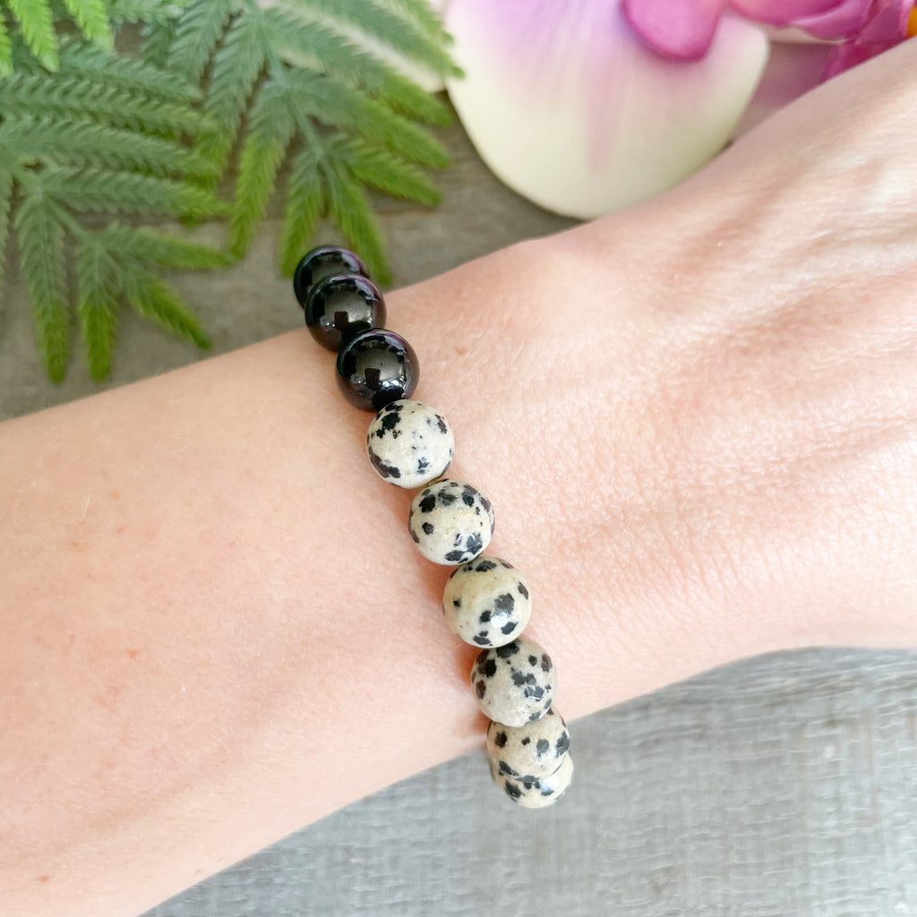 Dalmatian Jasper Bracelet for Women . Positive Energy Bracelet for Healing  . Jasper Bead Bracelet With Sterling Silver Clasp - Etsy Denmark