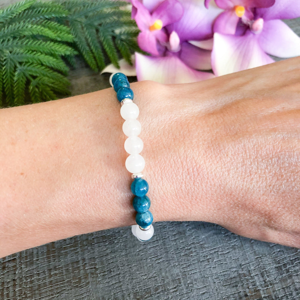 Gorgeous Moss Aquamarine Ombre Bracelet. Ombre Gemstone Bracelet. Blue  Gemstone Bracelet. Grade A Gemstone Bracelet. March Birthstone