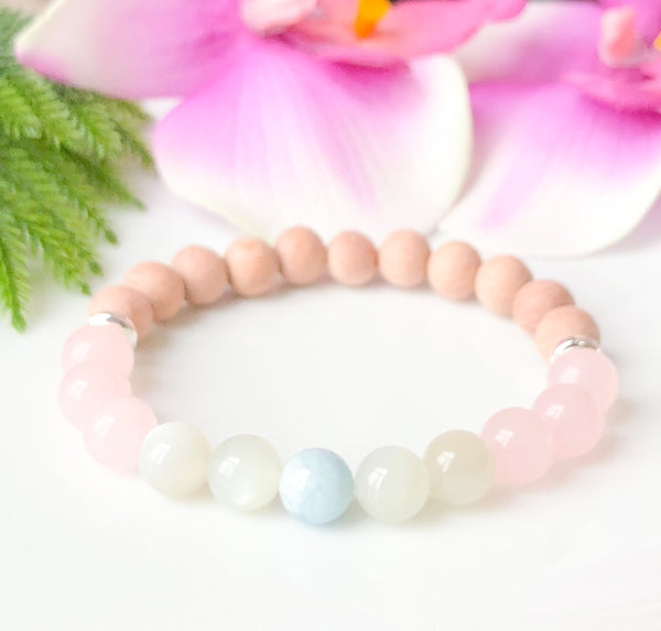 Fertility Bracelet | Aquamarine, Rose Quartz, Moonstone
