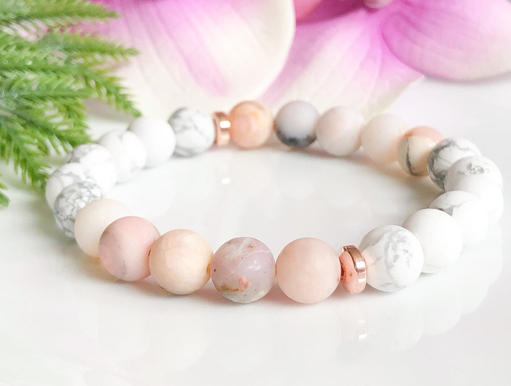 Handmade 6 mm Opal bracelets,stone bracelets,white India | Ubuy