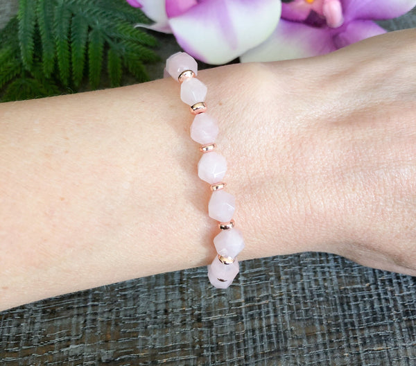 Rose Quartz Crystal Gemstone Bracelet