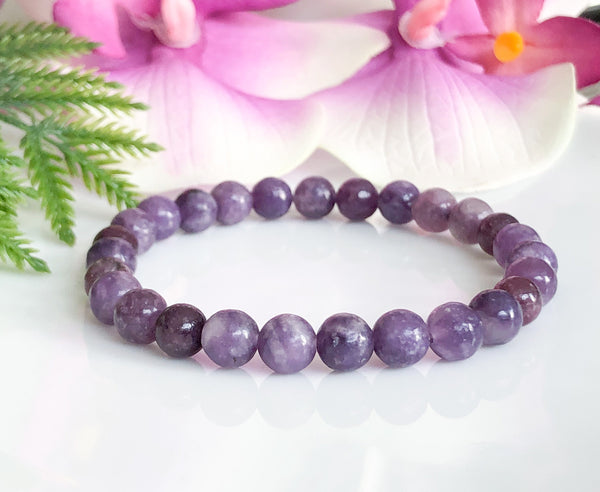 Purple Lepidolite Healing Crystals Bracelet