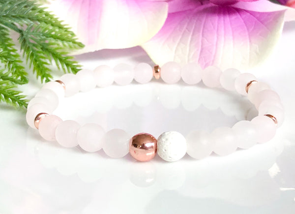 Rose Quartz Aromatherapy Gemstone Bracelet