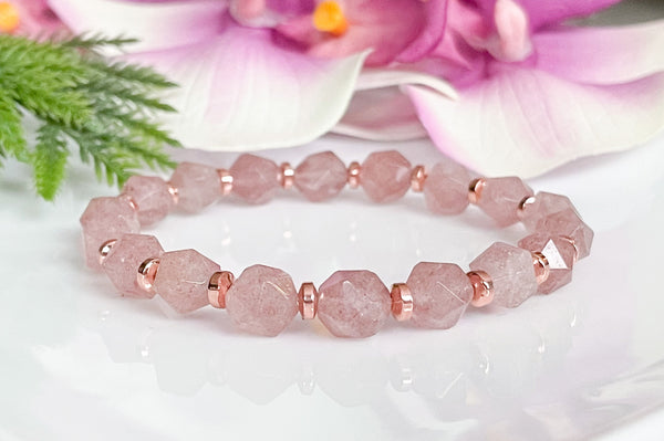 Strawberry Quartz Healing Crystals Bracelet