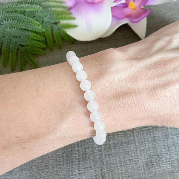 White Jade Healing Crystals Gemstone Bracelet
